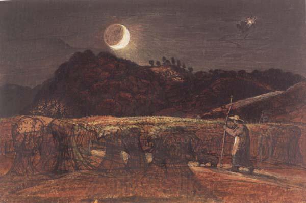 Samuel Palmer Cornfield by Moonlight,with the Evening Star Norge oil painting art